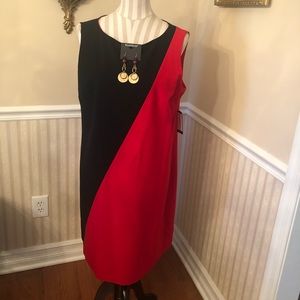 Nine West Sleeveless red and black dress